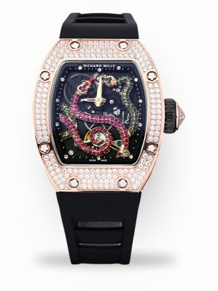Swiss Richard Mille RM 026 Super Clone Serpent Dial Watch – Rose Gold Plated Skeleton Design With Diamond Case For Collectors image 1