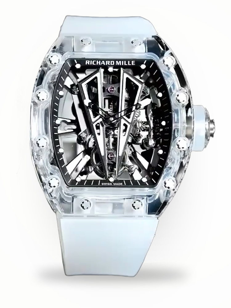 Luxury Richard Mille RM 27-03 Super Clone Swiss Tourbillon Skeleton Dial – White Rubber Strap, Carbon Fiber Case image 1 Luxury Richard Mille RM 27-03 Super Clone Swiss Tourbillon Skeleton Dial – White Rubber Strap, Carbon Fiber Case image 1