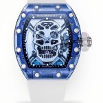 Swiss Richard Mille RM 052 Super Clone Tourbillon Skull Blue Sapphire Case Watch With White Rubber Strap – Bold Design image 1