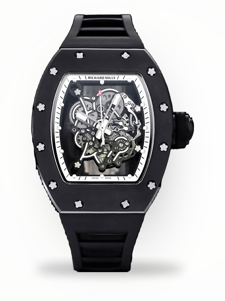 Super Clone Richard Mille RM 055 Black Ceramic Skeleton Watch – Precision Swiss Movement, Sporty Elegance for Men image 1 Super Clone Richard Mille RM 055 Black Ceramic Skeleton Watch – Precision Swiss Movement, Sporty Elegance for Men image 1