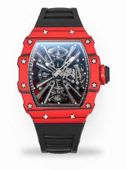 Richard Mille RM 12-01 Super Clone Swiss Tourbillon – Premium Red Carbon Case, Luxury Sports Watch image 1