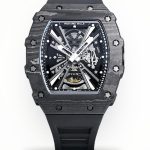 Luxury Super Clone Richard Mille RM12-01 Tourbillon With Black Carbon Bezel, Black Rubber Strap image 1
