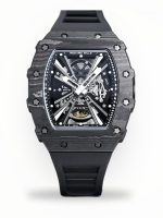 Luxury Super Clone Richard Mille RM12-01 Tourbillon With Black Carbon Bezel, Black Rubber Strap image 1