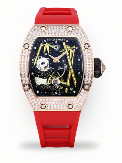 Luxury Swiss Richard Mille RM 26-01 Super Clone Watch With Panda Dial And Diamond Bezel For Elegant Women image 1