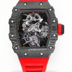 High-End Swiss Richard Mille RM 27-02 Super Clone Tourbillon Watch – Lightweight Carbon Case, Red Rubber Strap For Sport & Style image 1