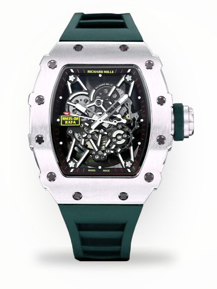 Super Clone Richard Mille RM 35-02 Green Rubber Strap Watch – Swiss Luxury Men’s Timepiece With Skeleton Dial image 1