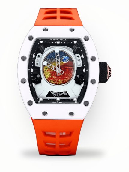 Swiss Richard Mille RM 52-05 Super Clone Pharrell Williams Limited Edition Watch – White Ceramic Case, Orange Strap image 1