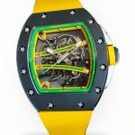 Richard Mille RM 61-01 Yohan Blake Super Clone Watch – Swiss Manual Winding, Yellow Strap, Ceramic & Carbon Barrel Case image 1