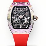 Luxury Super Clone Richard Mille RM 67-01 Colored Diamond Bezel Red Strap Watch – Skeleton Dial Men’s Timepiece image 1