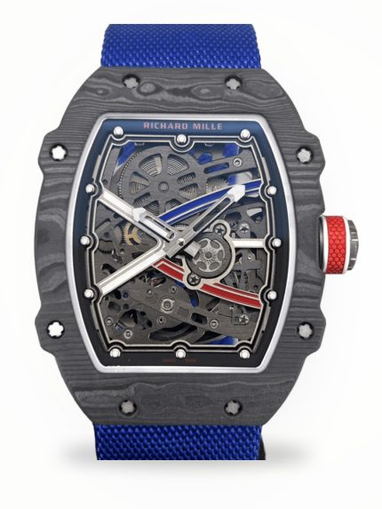 Richard Mille RM 67-02 Sebastian Ogier Super Clone Swiss Extra Flat Watch For Men – Skeleton Dial with Blue Nylon Strap image 1