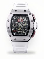 Luxury Swiss Super Clone Richard Mille RM 011 50mm Watch – Skeleton Dial, White Rubber Strap, Sporty Elegance image 1