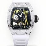 Super Clone Richard Mille RM 26-01 Swiss Tourbillon Panda White Diamond Bezel Watch image 1