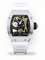 Super Clone Richard Mille RM 26-01 Swiss Tourbillon Panda White Diamond Bezel Watch image 1