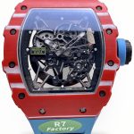 Premium Swiss Richard Mille RM35-02 Rafael Nadal Super Clone Tourbillon – Carbon Case & Blue Strap Luxury Skeleton Watch For Men image 1