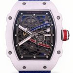 Ultra-Thin Swiss Richard Mille RM 67-02 Super Clone Alexis Pinturault – White Carbon TPT Case, Skeleton Dial, Blue Strap image 1