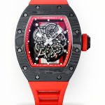 Swiss Super Clone Richard Mille RM 055 NTPT Carbon Watch With Red Strap – Sporty, Luxurious, and Precision Engineered image 1